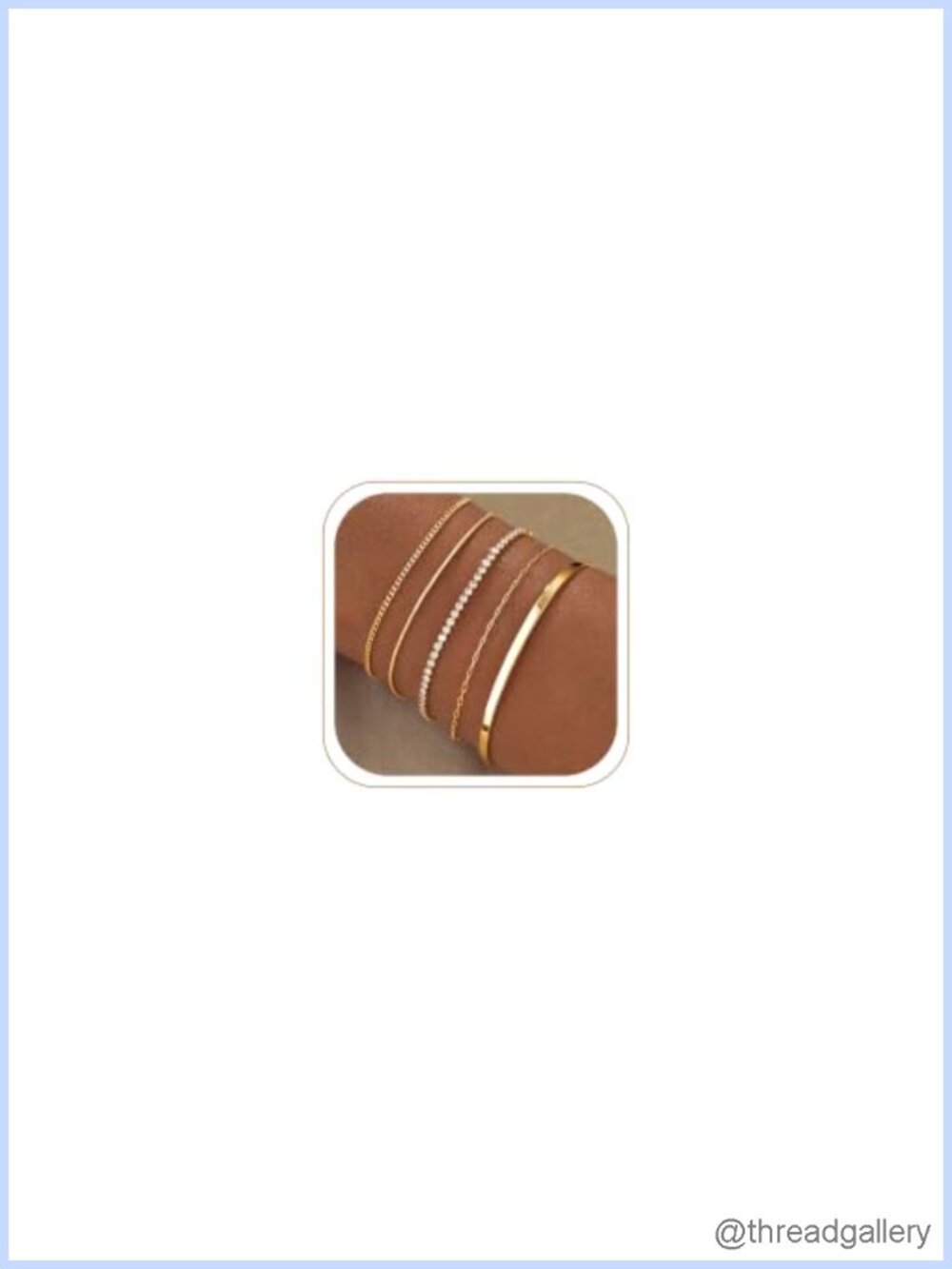 14K Gold Plated Stackable Bracelet Set Waterproof Tennis Bangle for Women
